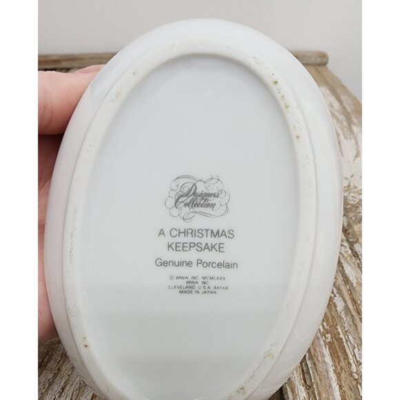 Vintage Designer Collection A Christmas Keepsake Porcelain Trinket Box Bunnies - Picture 3 of 5